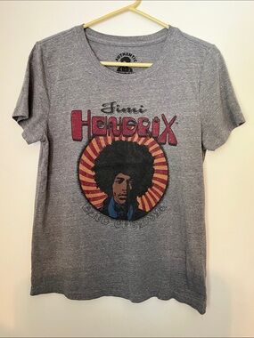 Authentic Jimi Hendrix Band of Gypsies Graphic Tee Grey Sparkle Lucky